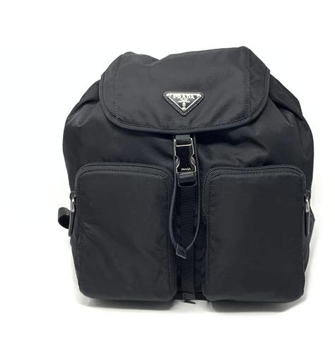 Prada Zaino Backpack Nylon Black in Nylon with Silver